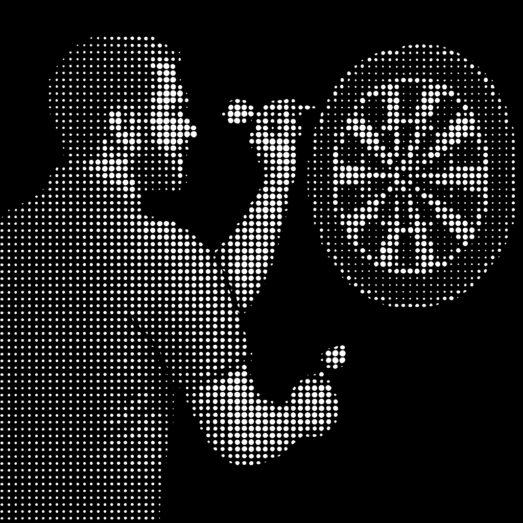 Joueur lançant une fléchette vers une cible stylisée en points