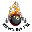 Logo boule 8 enflammée avec texte Killer's Est T'ill