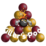 Triangle de billes rouges et jaunes avec logo Killer's Pool